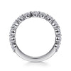 14K White Gold Single Prong Diamond Anniversary Band
