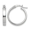 14K White Gold Polished Hoop Earrings