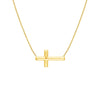 Sterling Silver E2W Small Sideways Cross Necklace