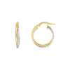 15mm Intertwined Plain/Twisted Tube Hoop Earrings
