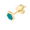 Turquoise Enamel Hexagon Stud Earrings