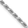 14K White Gold 2mm Diamond-Cut Rope Chain Anklet