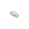 14K Rose 8x6 mm Oval 3/4 CTW Diamond Semi-Set Engagement Ring