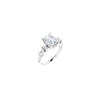 14K White 8x6 mm Emerald Engagement Ring Mounting