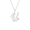 Script 'U' with Diamond Bezel Necklace