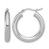 10K White Gold Polished Lightweight Hoop Earrings