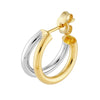 Two-Tone 10mm Double Open Hoop Earrings