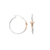 Plated Sterling Silver Cross Hoop Earrings