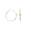 Plated Sterling Silver Cross Hoop Earrings