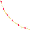Neon Pink Enamel Bead Piatto Chain