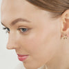 Diamond Bezel In Open J-Huggie Earrings