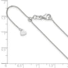 14K White Gold Adjustable 1.2mm Flat Cable Chain