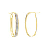 Plated Sterling Silver Double Sparkle Oval Hoops