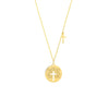 Lord's Prayer Disc Necklace with Crosses