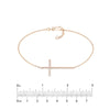 Plated Sterling Silver Long CZ Cross Bracelet
