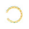 Full Turquoise Enamel Bezel Earring Cuffs
