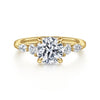 14K Yellow Gold Round Five Stone Diamond Engagement Ring