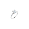 14K White 8x6 mm Emerald Engagement Ring Mounting