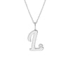 Script 'L' with Diamond Bezel Necklace
