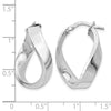 Sterling Silver RH-plated Polished Twisted Hoop Earrings