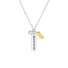 Sterling Silver Bridesmaid Paper Clip Chain Charm Necklace