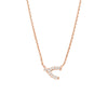 Sideways Mini CZ Wishbone Necklace
