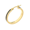 Large Black Enamel Round Hoops