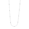 Sterling Silver Black Bezel Saturn Chain Long Necklace