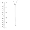 Sterling Silver CZ Heart Drop Lariat Necklace