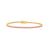 2.0mm Pink Sapphire Straight Tennis Bracelet