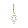 Two-tone CZ Double Framed Rhombus Drop Earrings