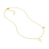 Cross Necklace with Cutout Cross Disc Dangle
