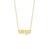 Gothic Virgo Nameplate Necklace