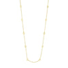Long Open Hammered Circles Chain Necklace