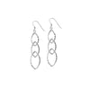Plated Sterling Silver Marquise Trio Dangle Earrings