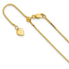 Sterling Silver Gold-plated Adjustable 1.1mm Box Chain