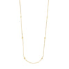 Sterling Silver CZ Bezel Station Long Necklace