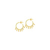 Diamond-Cut Bead Shaker Hoop Post Earrings