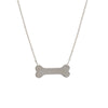 Plated Sterling Silver Engravable Dog Bone Necklace