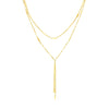 Double Stranded Hammered Bar Dangle Necklace
