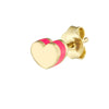 Domed Heart Stud with Pink Enamel