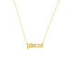 Gothic Pisces Nameplate Necklace