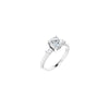 14K White 6.5 mm Round Engagement Ring Mounting