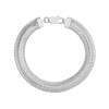 Sterling Silver 10mm Flat Oval Snake Bracelet
