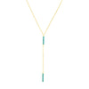 Simulated Turquoise Staple Lariat Necklace