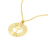Fluted Cross Medallion Necklace