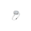 14K White 6 mm Cushion Engagement Ring Mounting