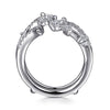 14K White Gold Marquise and Round Diamond Ring Enhancer