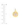 Diamond Two Tone Fluted Evil Eye Charm