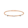 Cross-Cross Diamond Rose/White Mesh Bangle